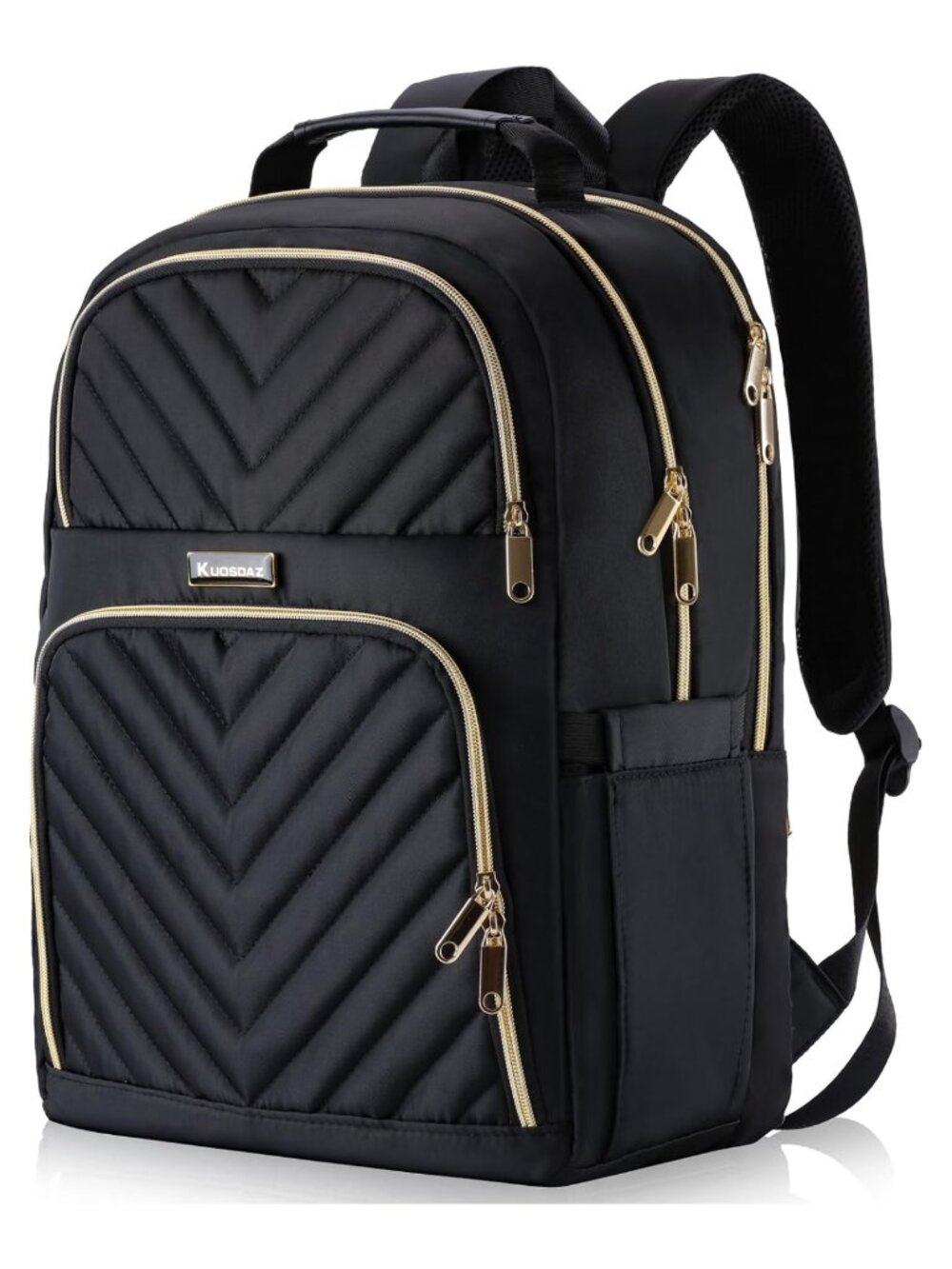 Water-Resistant Quilted Laptop Backpack 15.6" Anti-Theft Travel School Bag